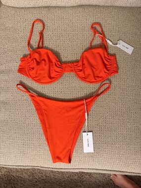 Slate Swim Bright Orange Underwire Bikini Set